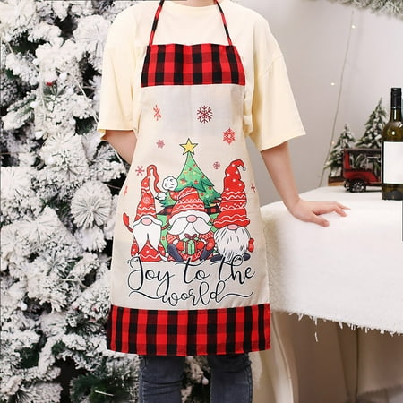 

Tiitstoy Christmas Ornaments Linen Faceless Doll Apron Fabric Colored Waist Restaurant Kitchen Dress Up