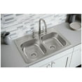 thumbnail image 2 of Dayton Stainless Steel 33" x 22" x 7-1/16", 1-Hole Equal Double Bowl Drop-in Sink, 2 of 7