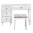 thumbnail image 1 of Poundex Ensemble de Coiffeuse en Bois avec Miroir Relevable et Tabouret - Blanc, 1 of 4