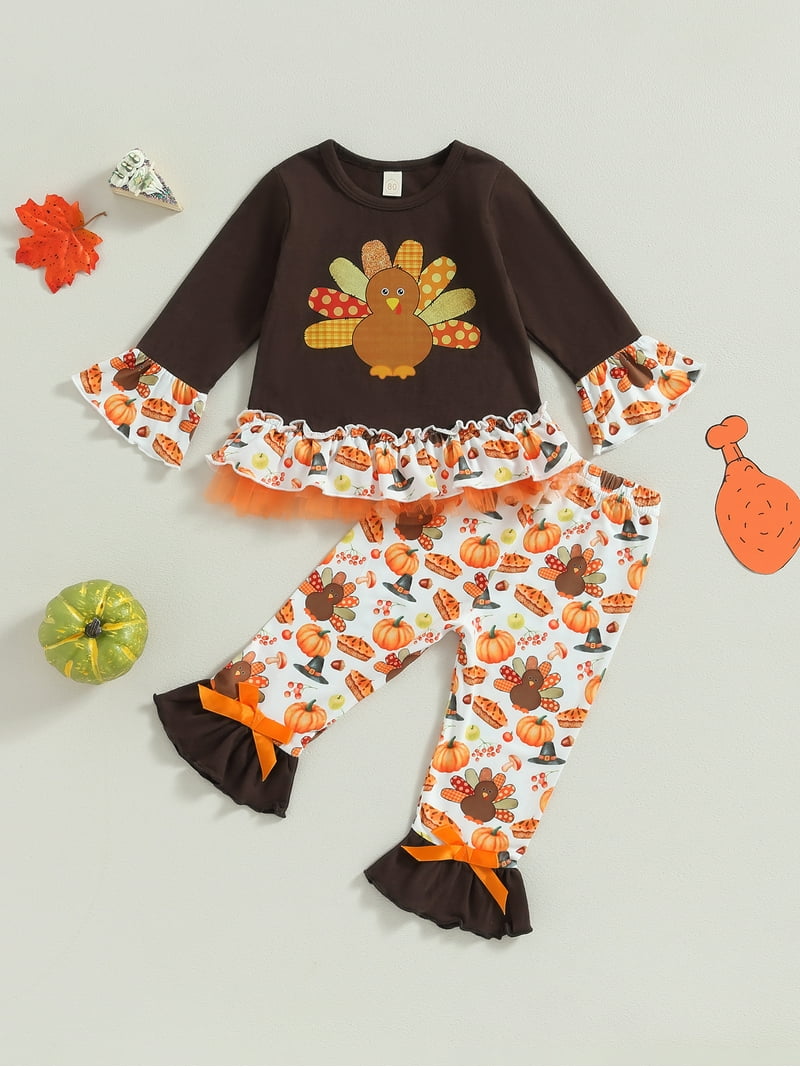 GXFC Little Girl Thanksgiving Outfits 1T 2T 3T 4T 5T 6T Kids Girls