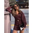 thumbnail image 5 of Women'S 2 Piece Sets Early Fall Front Opening Cardigan and Mini Skirt Knit Outfits Skirt B - Red S, 5 of 10