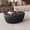 Black, variant on Leumius Modern Coffee Table, Sintered Stone Goose Eggs Shape Leather Sofa End Table, Luxurious Side Table for Home Decor Living Room White