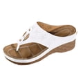 thumbnail image 6 of Flip Flops for Women 2026 Trendy Hollow Out Arch Support Wedge Sandals Platform Summer Slides Comfortable Orthopedic Shoes White Size 6.5, 6 of 6
