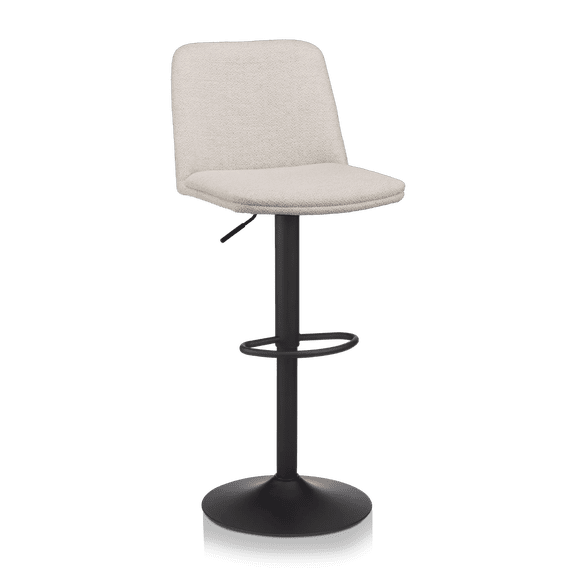 Bouclair Oatmeal Fabric and Metal Adjustable Bar Stool