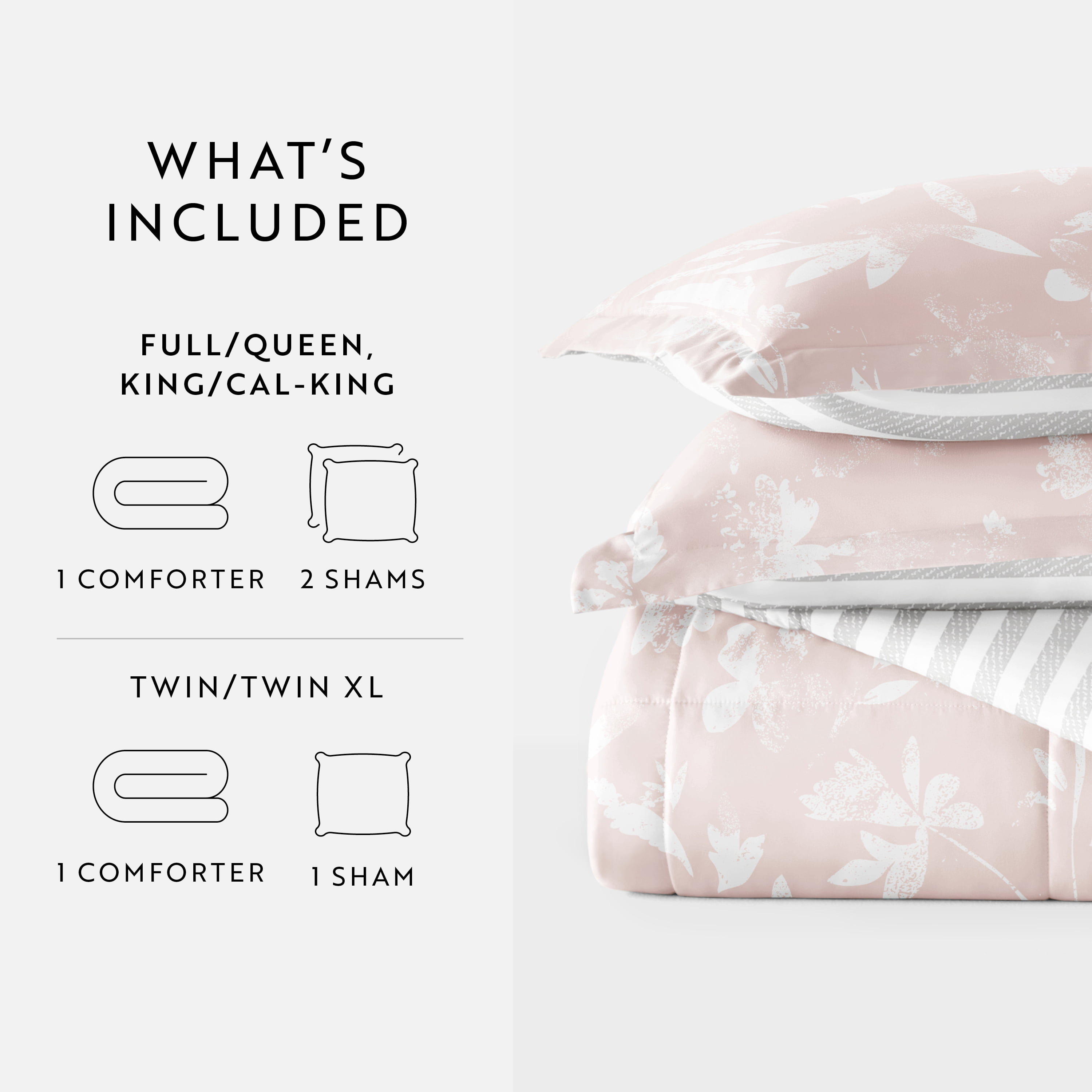All Season Ultra Soft Comforter Set Lightweight Bedding in Pressed Flowers for Full/Queen Size by Comfort Canopy
