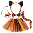 thumbnail image 1 of 1 juego de accesorios de tigre de halloween tigre tigre cosplay boil corneja de la cabeza de la nariz de la nariz, 1 of 7