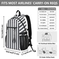 thumbnail image 3 of JIALIOU 14" Laptop Backpack Waterproof Airline Approved Stylish Casual Daypack for Travel Business College Work, Dark Gray and White Striped, 3 of 8