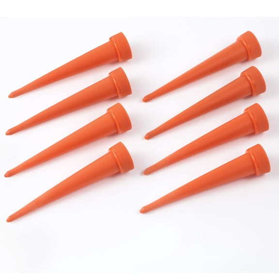 Collections Etc Automatic Irrigation Watering Spikes, 8 Pack, with Slow Drip Design, Orange