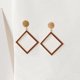 thumbnail image 3 of Pendientes colgantes S925 Minnieouse aleación de plata Dorado cuadrado barroco joyería de boda, 3 of 6