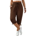 thumbnail image 2 of WellSize Plus Size Capris Pants for Women Lightweight Casual Joggers with Pockets Loose Fit High Waisted Pants, 2 of 7