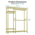thumbnail image 3 of VIPEK V2S Heavy Duty Clothes Rack 4 Tiers Wire Shelving Garment Racks with 3 Hanging Rods, Gold, 3 of 8
