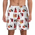 thumbnail image 3 of Uemuo Cute Cat And Christmas Gift Pattern Mens Swim Trunks Quick Dry Board Shorts with Mesh Lining, Stretch Beach Shorts Quick Dry No-Chafing Board Shorts-Small, 3 of 9