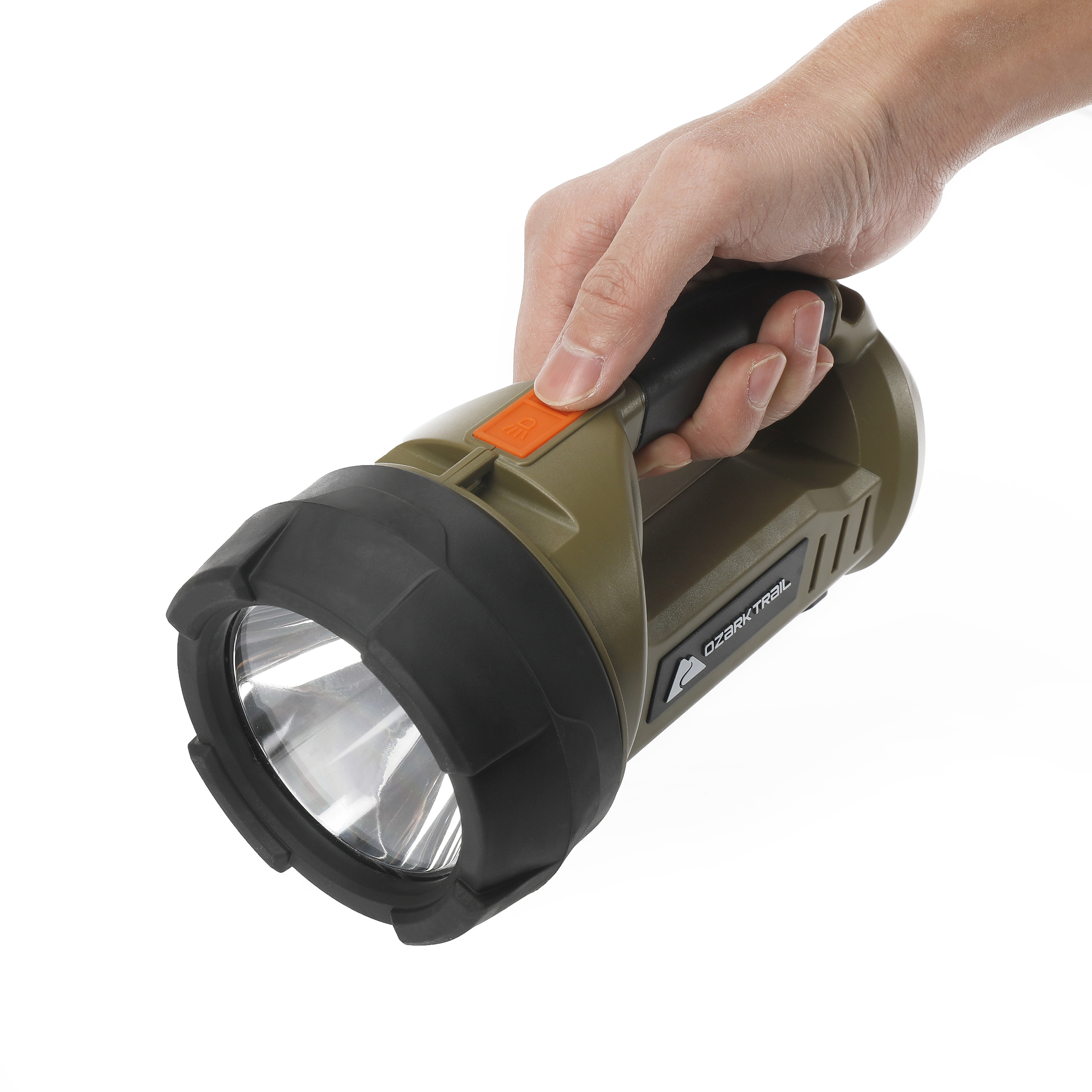 Linterna recargable LED de 4000 lúmenes de doble fuente, con banco de energía de 5000 mAh, oliva 8