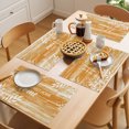thumbnail image 5 of Vintage Terracotta Orange Placemats Set of 6 Farmhouse Florals Leaf Coastal Place Mats Indoor Wipeable Table Mats Washable Cloth Dining Table Placemats for Kitchen Holiday Party Decor 13x19 Inch, 5 of 9