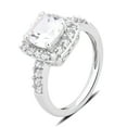 thumbnail image 3 of Arista Created White Sapphire Women's Halo Engagement Ring in Sterling Silver, 3 of 3