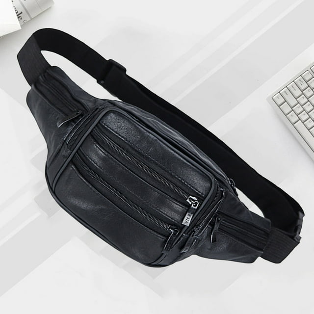 Kbndieu Leather Fanny Pack Leather Waist Pack Large Capacity Sports Waist Packs Men Messenger Waist Packs Head Leather Waist Packs Cell Phone Waist Packs Chest Packs Apartment Essentials