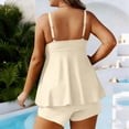 thumbnail image 6 of Amzcrzy Plus Size Swimsuit for Women Trendy V Neck Sleeveless Top and High Waisted Shorts Womens Bathing Suits Modest Solid Color Two Piece Swimsuit Tummy Control Beach Tankinis Swimwear 2XL, 6 of 6