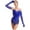 Blue, variant on Linjinx Womens Latin Salsa Dance Leotard Glitter Rhinestones Fringe Dance Bodysuit with Gloves Hot Pink M
