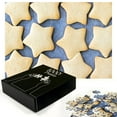 thumbnail image 2 of Ambesonne Cookie Jigsaw Puzzle Durable Cardboard, Star Shaped Biscuits Print, 1000 pcs, Ceil Blue and Beige, 2 of 5