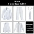 thumbnail image 2 of Lycody 5PCS Boys Formal Slim Suit Teen Dress Clothes Bearer Pants Vest Shirt BowTie or Tie Wedding Ring Outfit for Kids Fit Suit for Graduate Easter, 2 of 6