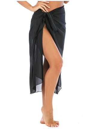 Sarong Coverups for Women Sheer Mesh Beach Wrap Skirt Summer Sexy Fishnet  Swimsuit Cover Up for Swimwear
