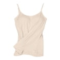 thumbnail image 4 of CFMIURAN Women's Spaghetti Strap Tank Tops with Built-in Bra Adjustable Straps Twist Front Cropped Slim Fit Summer Casual Solid Color Sleeveless Camis Blouses(Beige, 6XL), 4 of 7