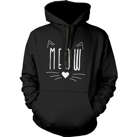 Meow Cute Kitty face Women's Hoodie Gift for Cat Lovers Hooded Sweatshirt