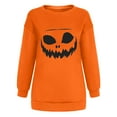 thumbnail image 4 of kayannuo Fall Clothes For Women Women's Halloween Pumpkin Print Funny Long Sleeve Casual Pullover Shirt Orange, 4 of 7