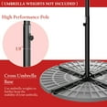 thumbnail image 6 of Gymax 10Ft Patio Solar LED Outdoor Offset Hanging Umbrella w/ 24 Lights Burgundy, 6 of 9