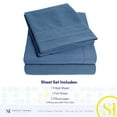thumbnail image 4 of Sweet Home Collection Extra Deep Pocket, Fits 18"-24", Deluxe Microfiber 4 Piece Sheet Set, King, Denim, 4 of 5