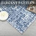 thumbnail image 6 of Hasoo Modern Washable Indoor Carpet 5' x 7' Blue Neutral Area Rug for Living Room Geometric Floral Pattern Non-slip polyester Room Decor Rug, 6 of 7