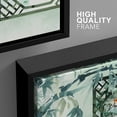 thumbnail image 4 of wall26 - 3 Panel Framed Canvas Wall Art - Cats Playing in a Chinese Garden Watercolor Art - Giclee Print Gallery Wrap Modern Home Art Ready to Hang - 16"x24"x3 Black, 4 of 5