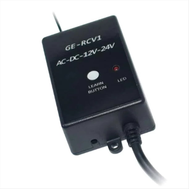 Receptor -RCV1 de 433,92 MHz CC/CA 12 V/24 V para Controles Remotos de Puertas de Garaje con Código Variable y Códigos Fijos para Receptores Externos