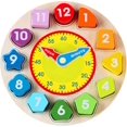 thumbnail image 1 of Wooden Shape Sorting Clock Toy with Number and Shape Educational Game Gift for Children, 1 of 5