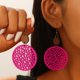 thumbnail image 4 of WILLBEST Aretes De Malla Redondos De Madera Hueca Para Mujer, De Acero Inoxidable, Estilo Bohemio, Estilo Étnico, Retro, Con Disco De Empalme, 4 of 4