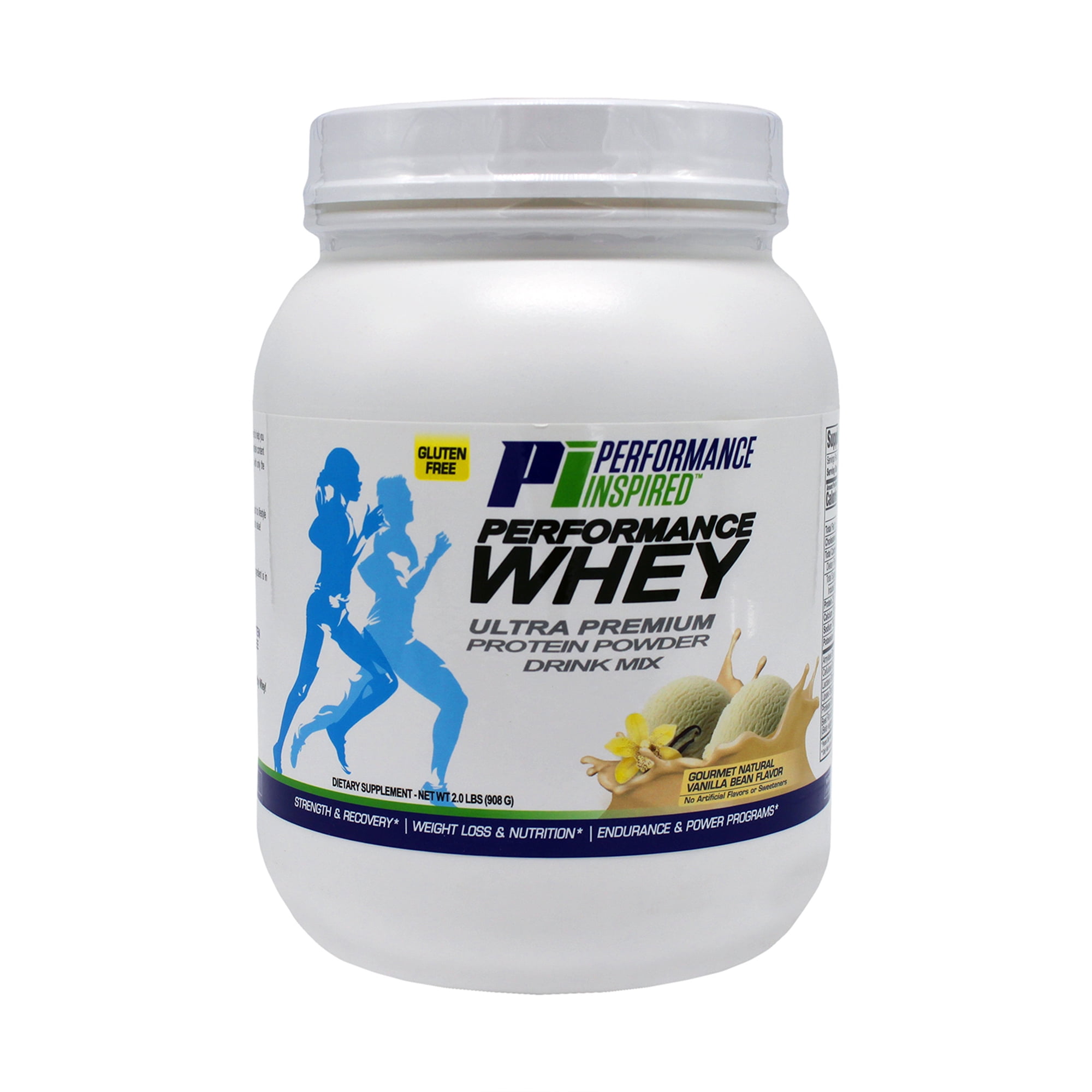 Performance Inspired Gluten Free Ultra Premium Protein Powder Drink Mix Gourmet Natural Vanilla Bean Flavor Performance Whey 2.0 lb