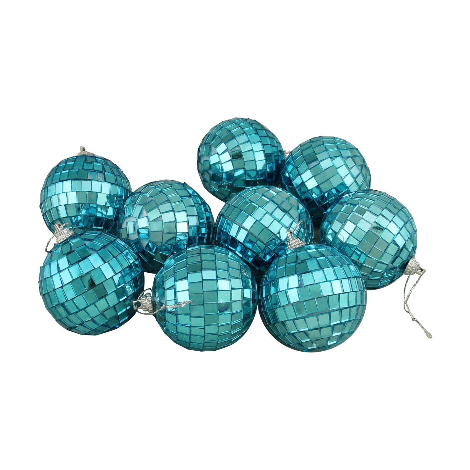 Northlight 2.5 in. Mirrored Disco Ball Christmas Ornament Set of 9
