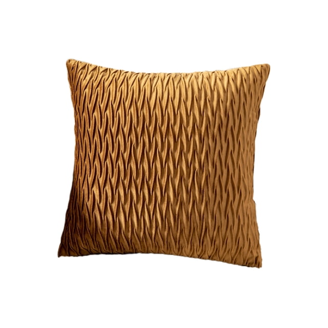 Ohufall Solid Color Velvet Pleated Decorative Throw Pillow Cover Lumbar Support Pillow Case For Sofa