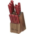 thumbnail image 3 of The Pioneer Woman Cowboy Rustic 14-Piece Forged Cutlery Knife Block Set, Red, 3 of 13