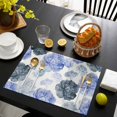 thumbnail image 3 of Blue Ombre Spring Floral Placemats Set of 6, Summer Botanical Flowers Placemats for Dining Table, Place Mats for Kitchen Tabletop, Waterproof Wipeable Dining Table Mats Set, 3 of 9
