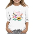 thumbnail image 2 of Bnwani Long Sleeve Toddler Shirts Boys White Crew Neck Fashion Printed Tops 9 Years, 2 of 4