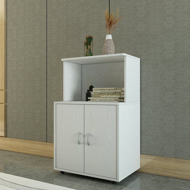 Kitchen Hutch Pantry Cabinet Storage With 2 Doors And Shelf Space Saving Cupboard For Dining Room Living Office White Oak Com Kitchen Hutch Pantry Cabinet Storage, For Living 2 Door Pantry Storage Cabinet White