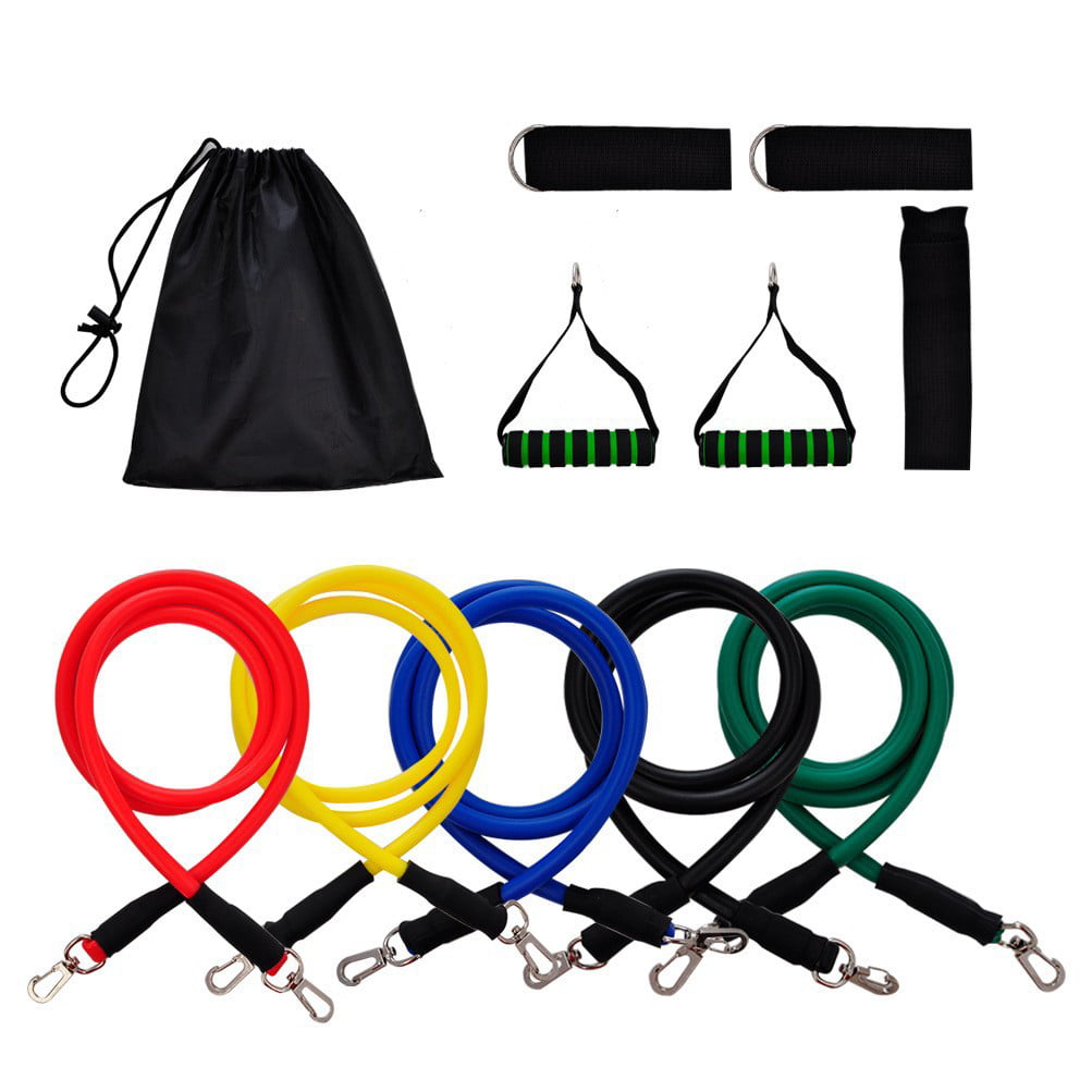 Legs Ankle for Exercise Bands with Door Anchor Details about   Resistance Bands Set Handles 