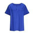 thumbnail image 4 of VEKDONE Plus Size Tops for Women Summer Short Sleeve V-Neck T Shirts Solid Color Loose Fit Tunics Tops Casual Lightweight Comfy Blouse Summer Savings, 4 of 5