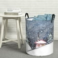 thumbnail image 5 of Goofa Watercolor Winter Landscape For Christmas Printed Circular Hamper,Laundry Basket with Handles,Storage Baskets Foldable,Large Capacity Laundry Hamper-Medium, 5 of 8