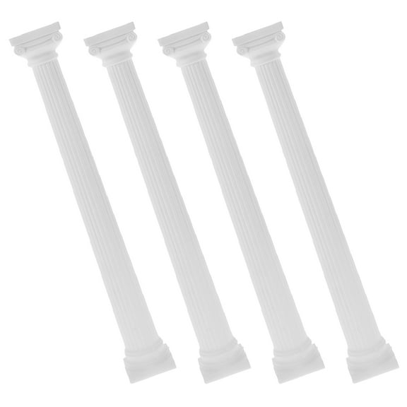 Homoyoyo 4pcs White Plastic Roman Column Statues Pillars for Home Decor Scene Accessories