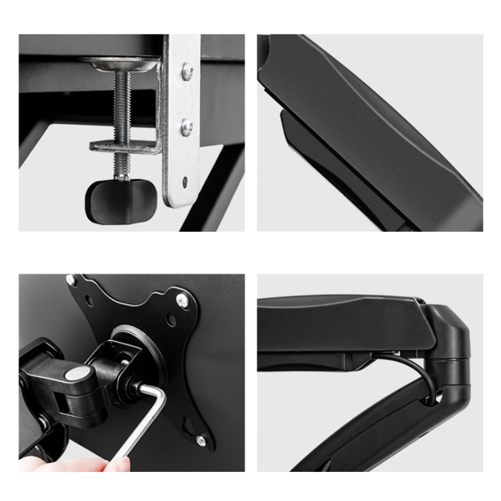 Monitor Stand Adjustable Spring Monitor Desk Mount Vesa Holder Bracket for w/ C-Clamp Mounting Base for 13-2