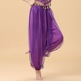 thumbnail image 3 of Womens Pant Sequin Belly Dance Performance Pants Chiffon High Waist Trousers, 3 of 3