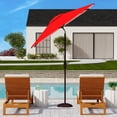 thumbnail image 2 of SAFAVIEH Athens 7.5' Market Crank Square Patio Umbrella, Red, 2 of 6
