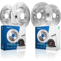 Detroit Axle - Brake Rotors for 2020-2023 Toyota Camry, Drilled and Slotted Disc Brake Rotors 2021 2022 Replacement : 12.91" inch Front and 11.06" inch Rear Rotor